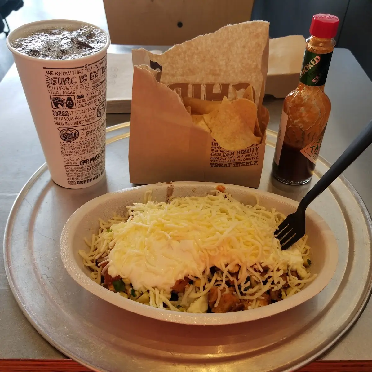 Chicken Bowl and Chips