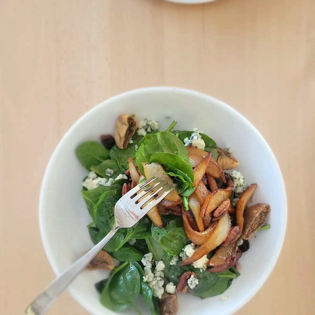Roasted Pear and Spinach Salad