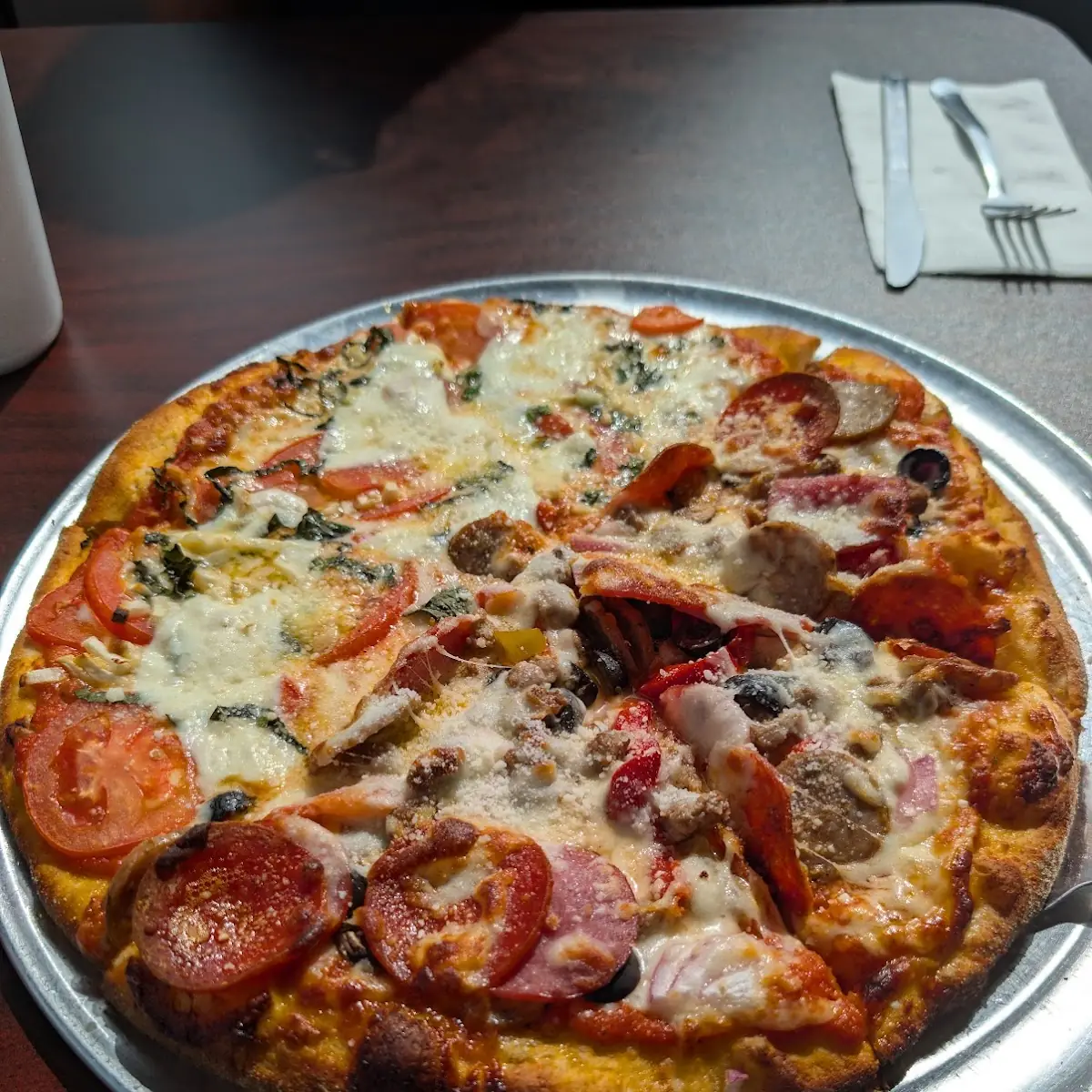 Pepperoni and Sausage Meat Pizza