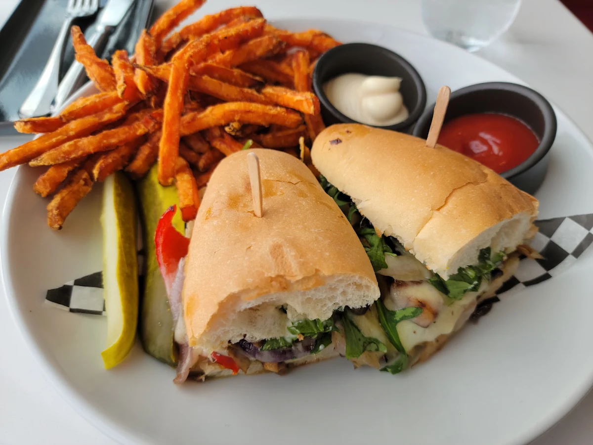 Roasted Vegetable Sandwich Platter with Sweet Potato Fries, Bijou Resto Bar