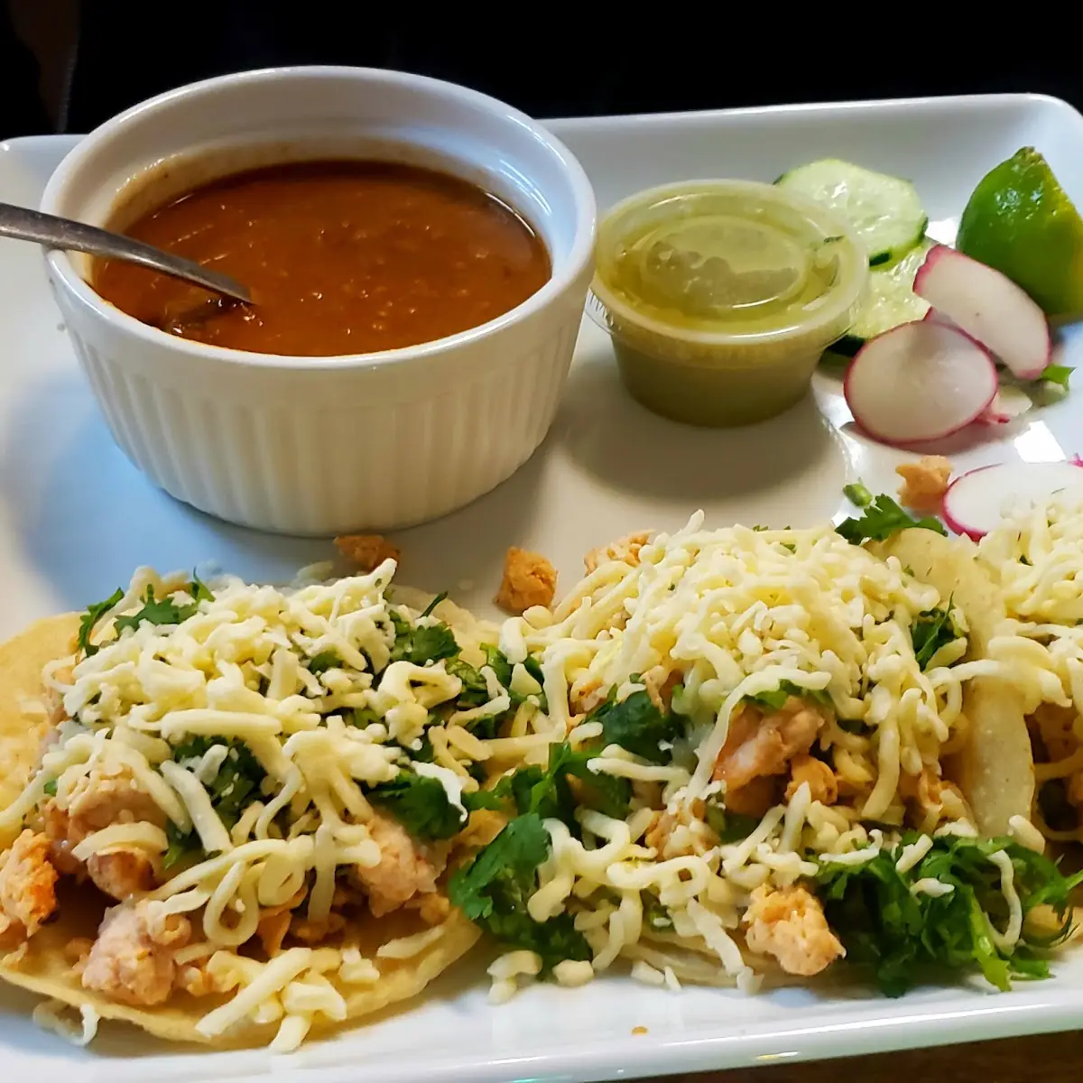 Chicken Taco Plate with Beans