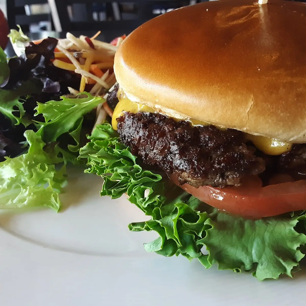 Cheeseburger Deluxe with a Dinner Salad