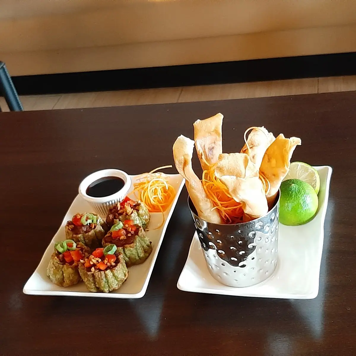 Pork Dumplings and Thai Spring Rolls
