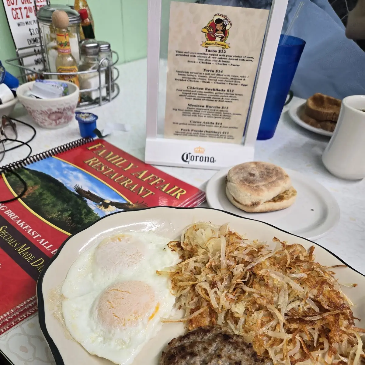 2 Eggs Sausage Hash Brown