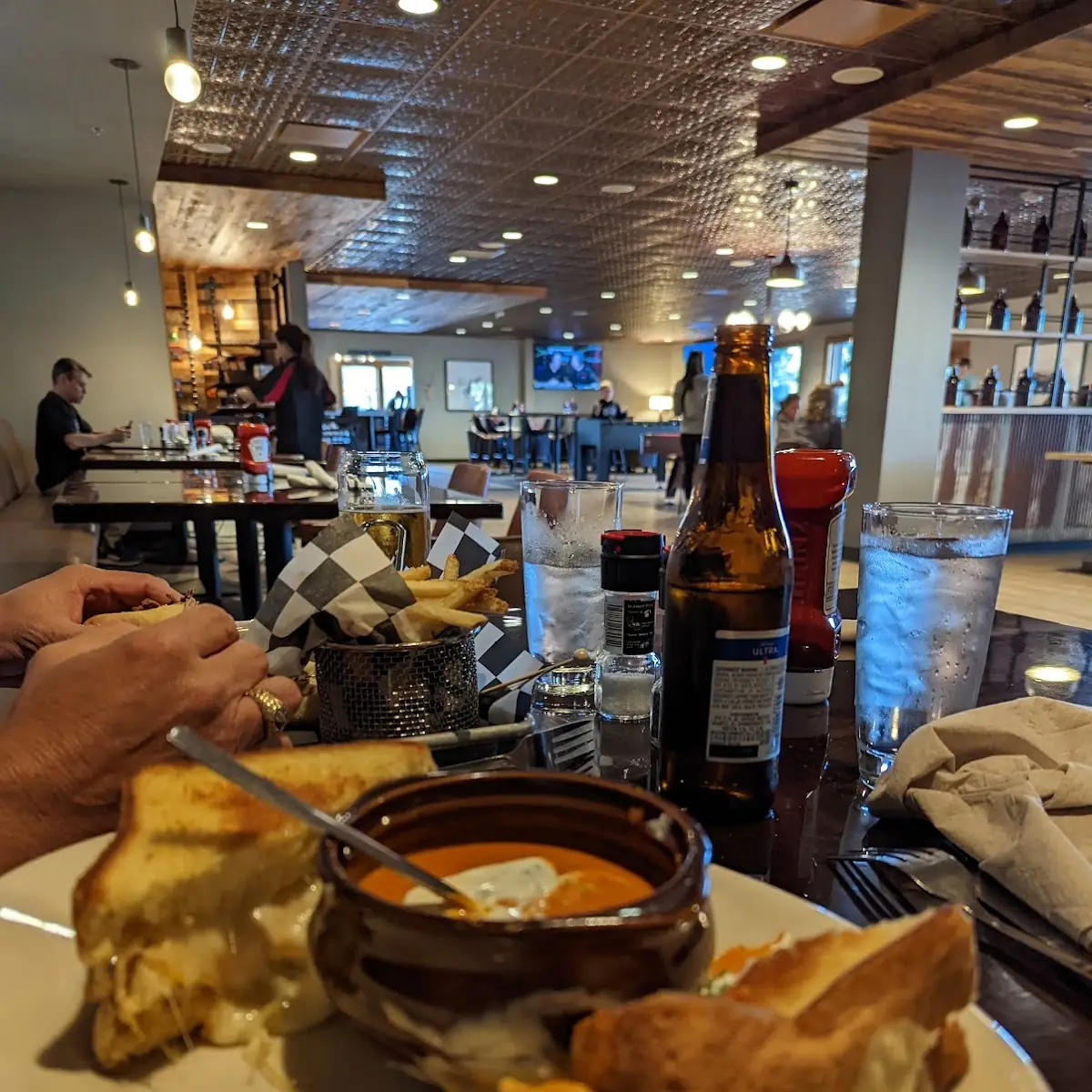 Triple Grilled Cheese with Tomato Bisque