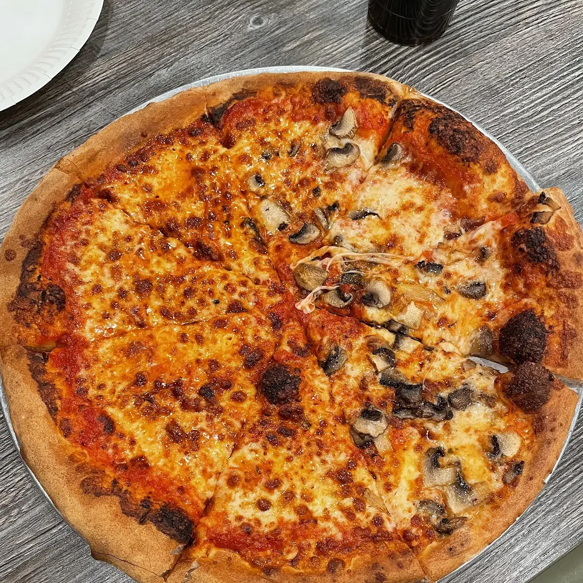 Medium Cheese and Mushroom Well Done