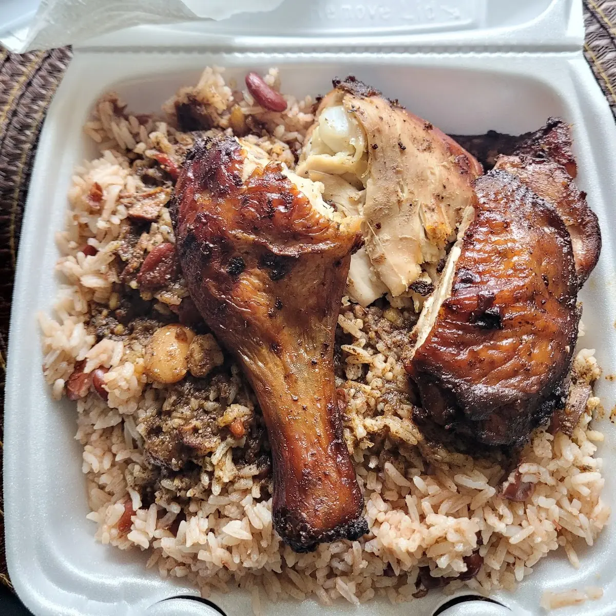 Jerk Chicken w Rice & Beans