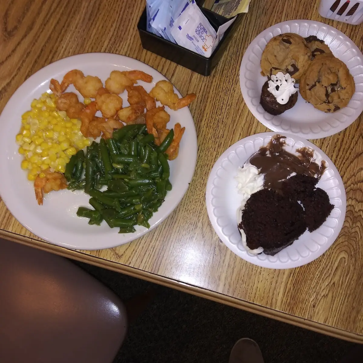Buffet Lightly Fried Shrimp Green Beans & Creamy Corn an Just a Smidgen of the Desserts