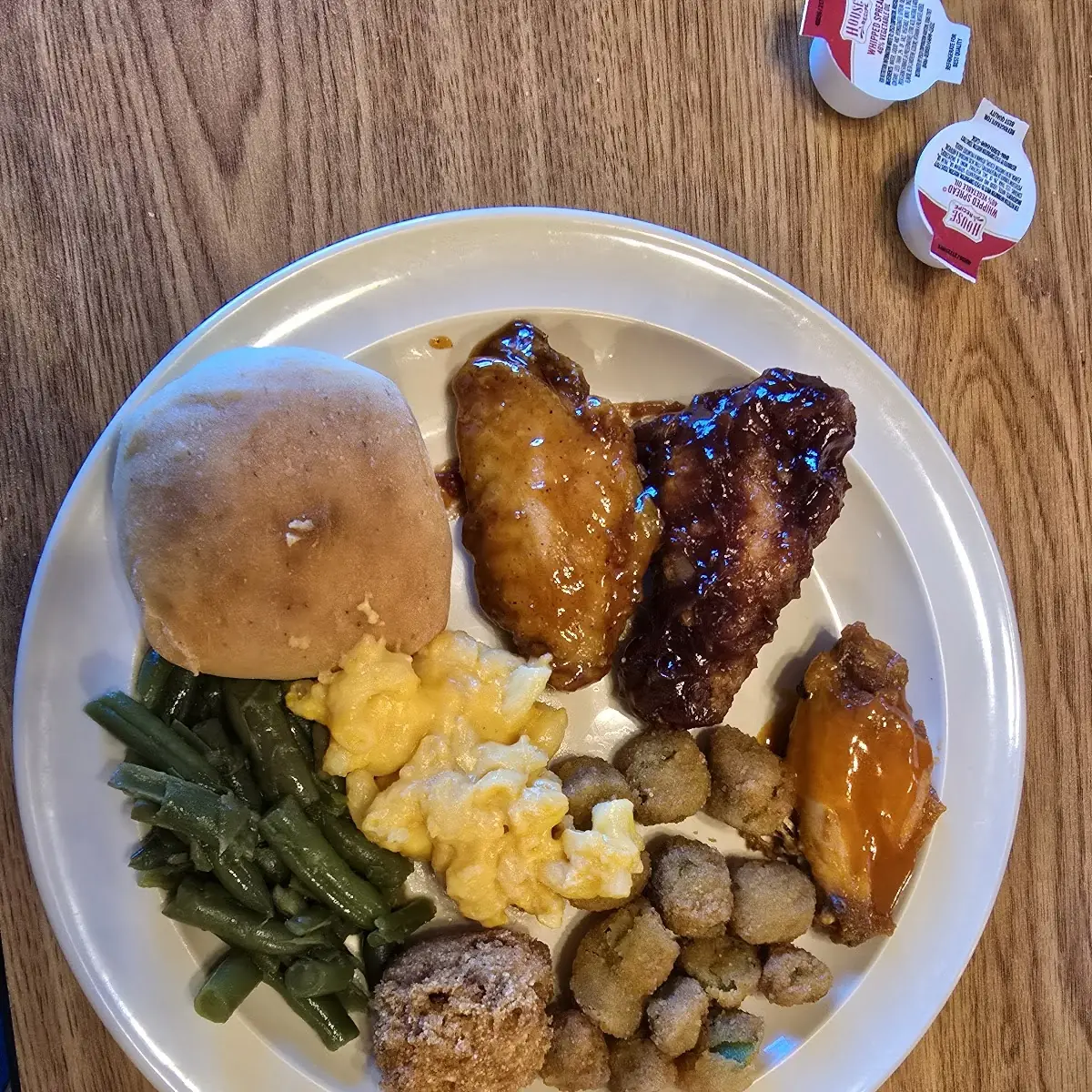 Fried Okra Green Beans Mac and Cheese