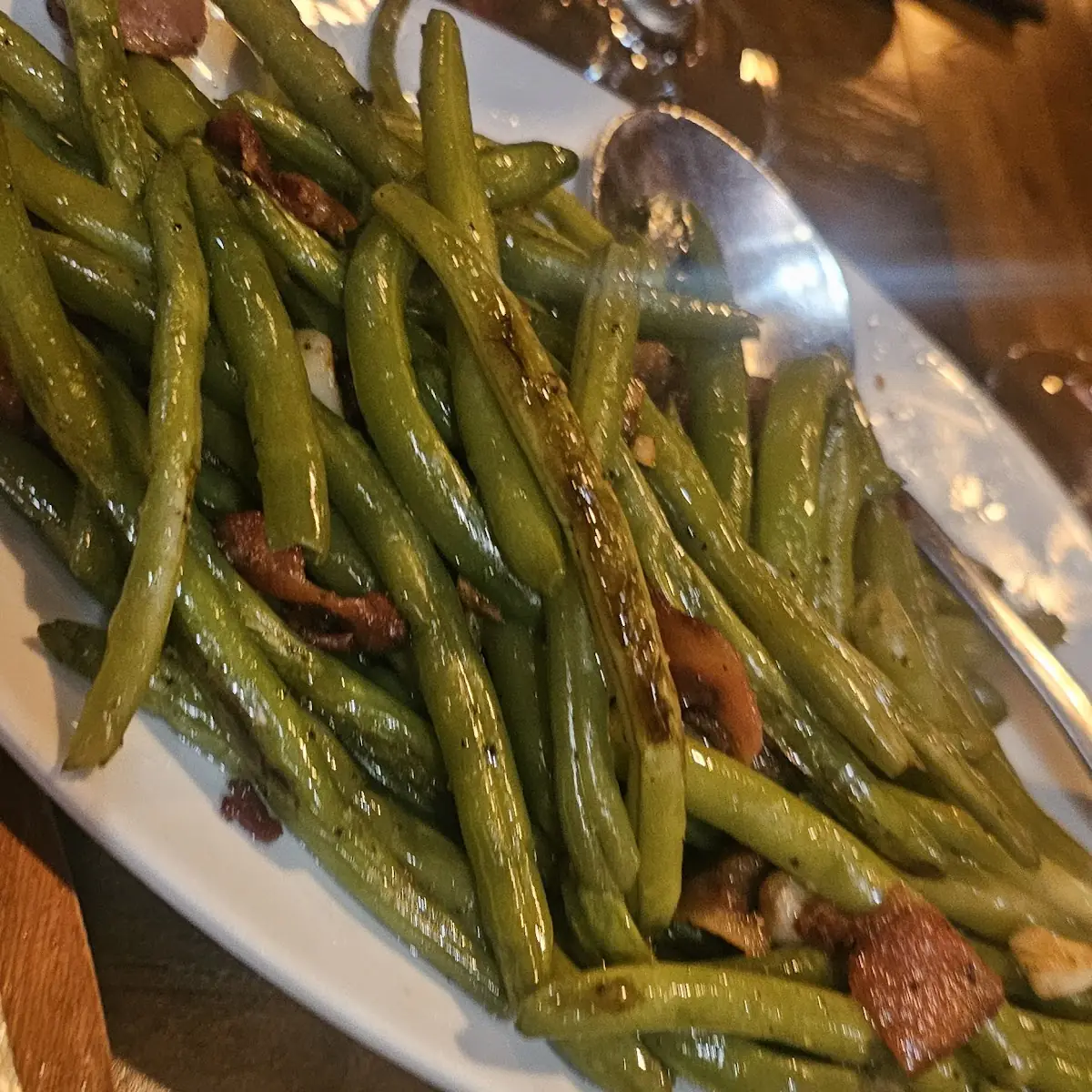 Sauteed String Beans with Pancetta Whagecut Spicy Steak The