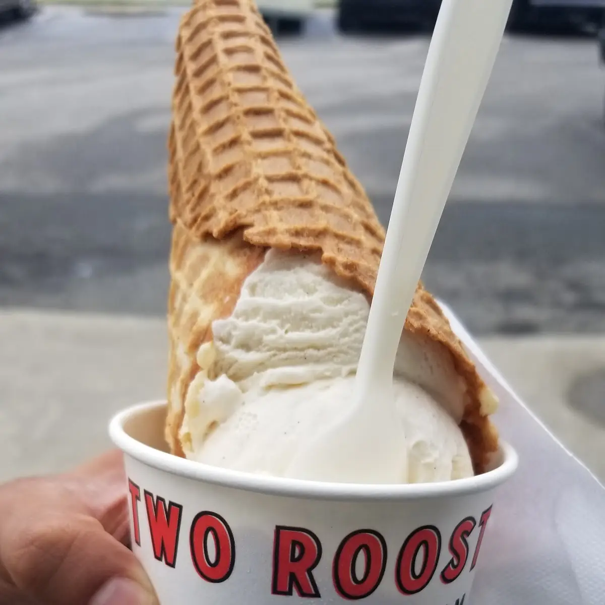 Whipped Cream Waffle Cone