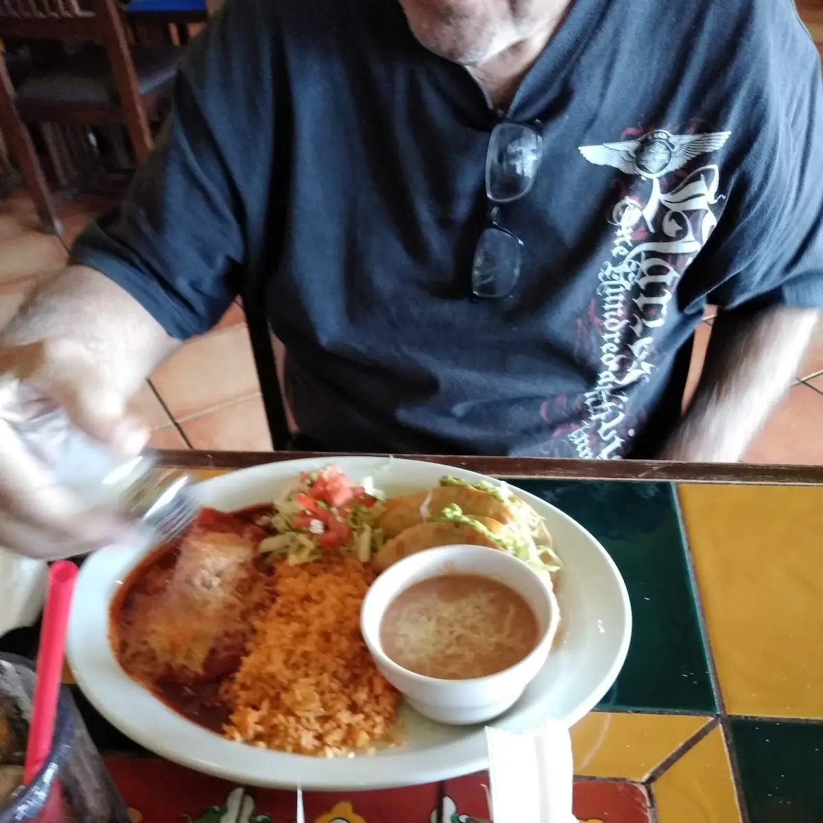 Enchilada and Beef Taco Combination