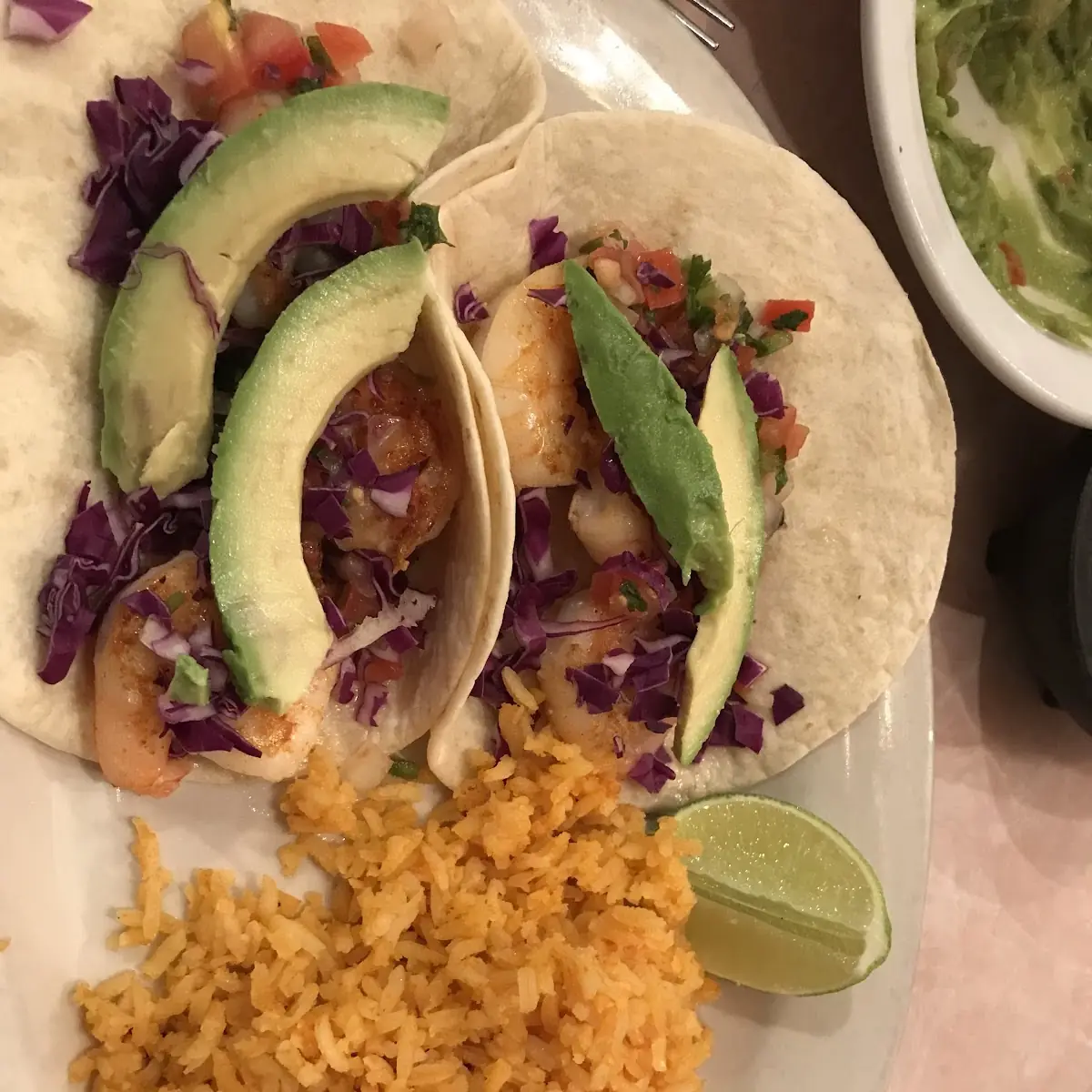 Shrimp Tacos and Rice