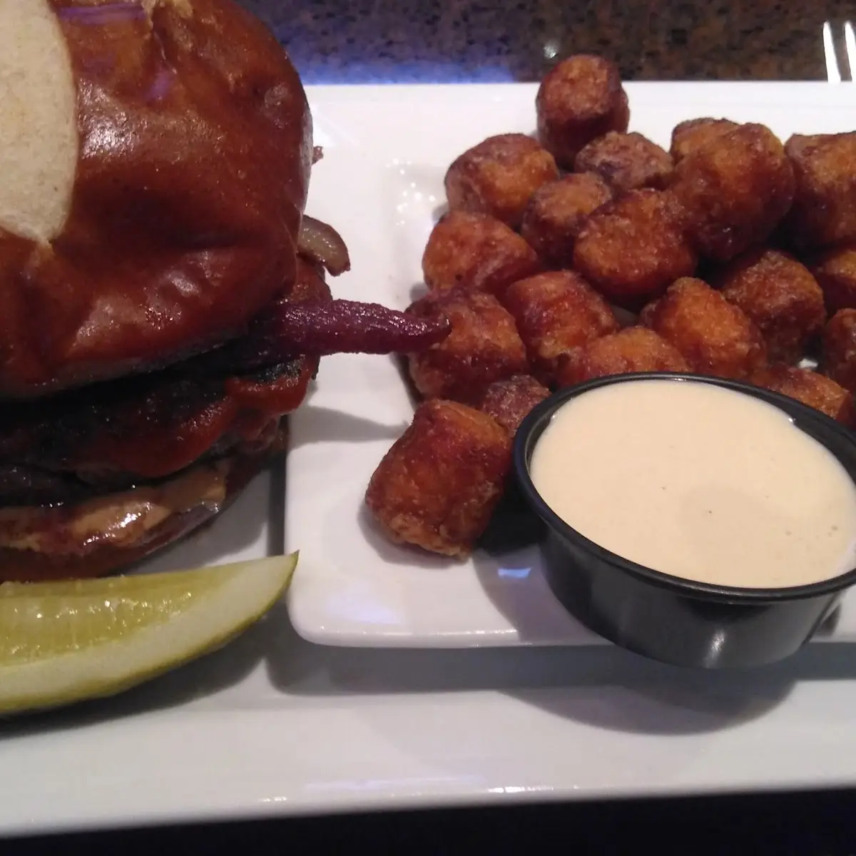 PB&J Burger with Sweet Potato Tots