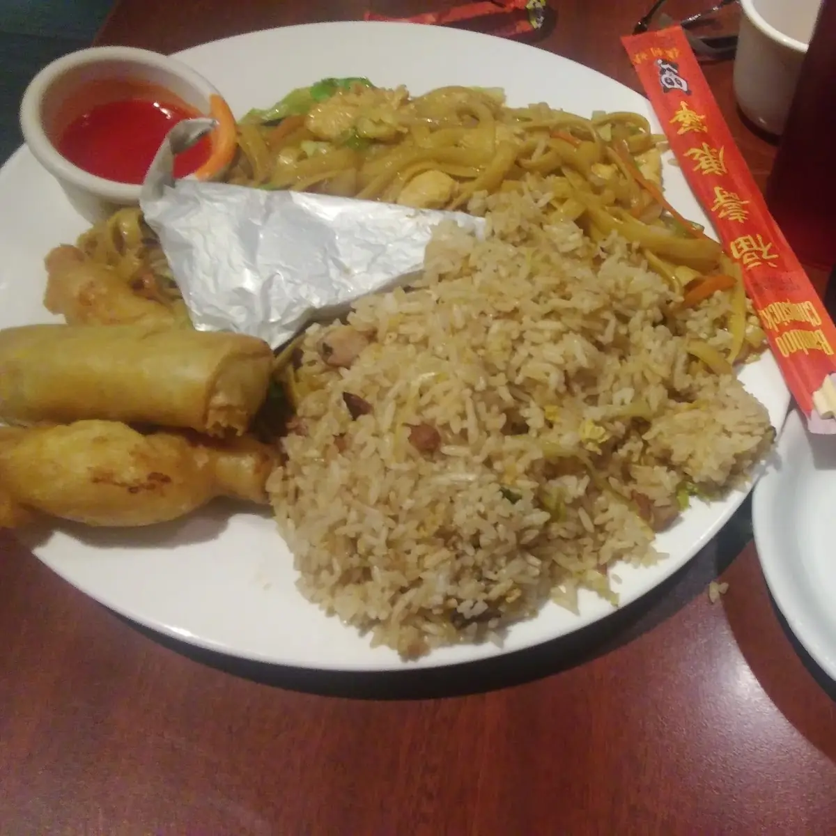 Garlicky Diced Chicken Pork Fried Rice Egg Rolls
