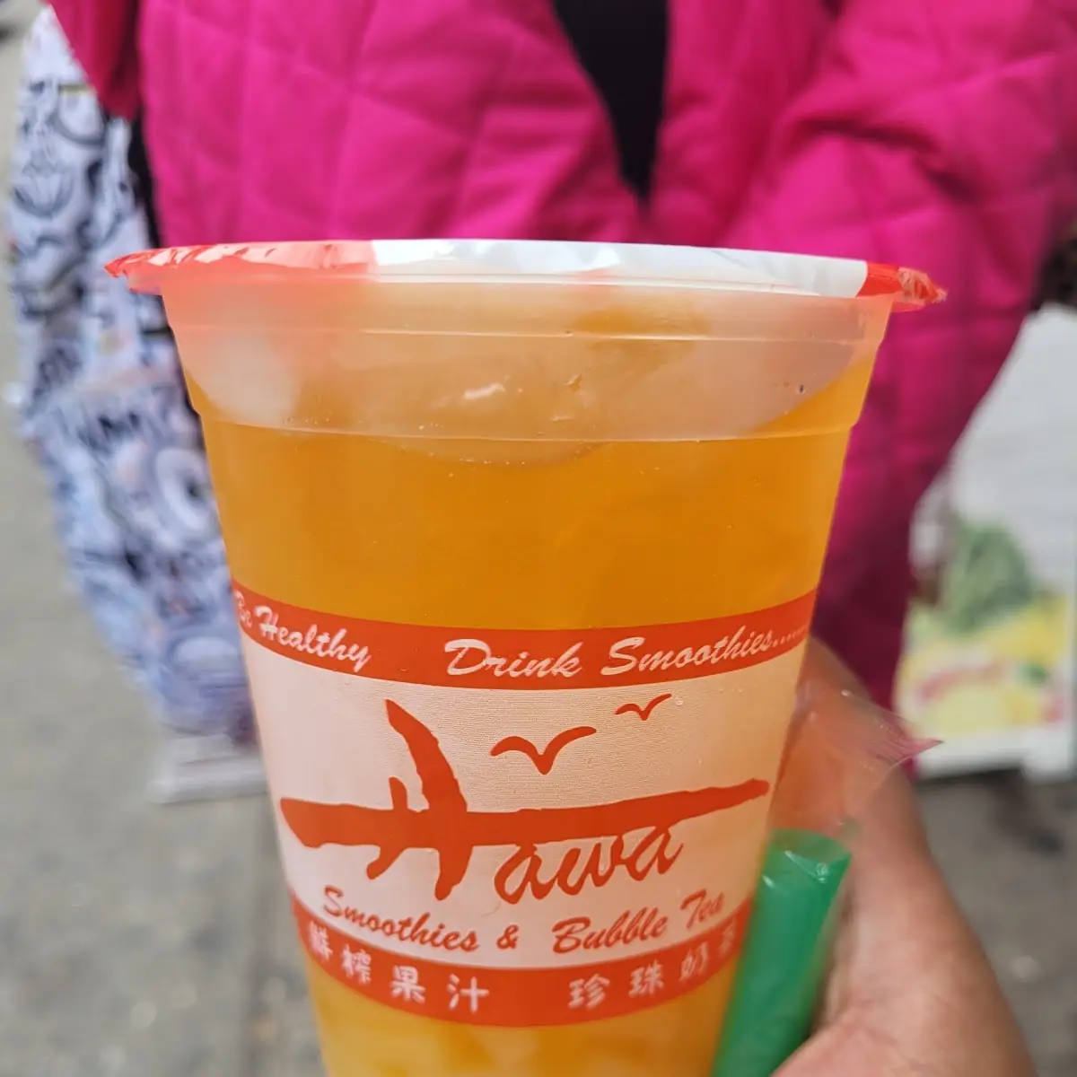 Passionfruit Greentea with Lychee Jelly
