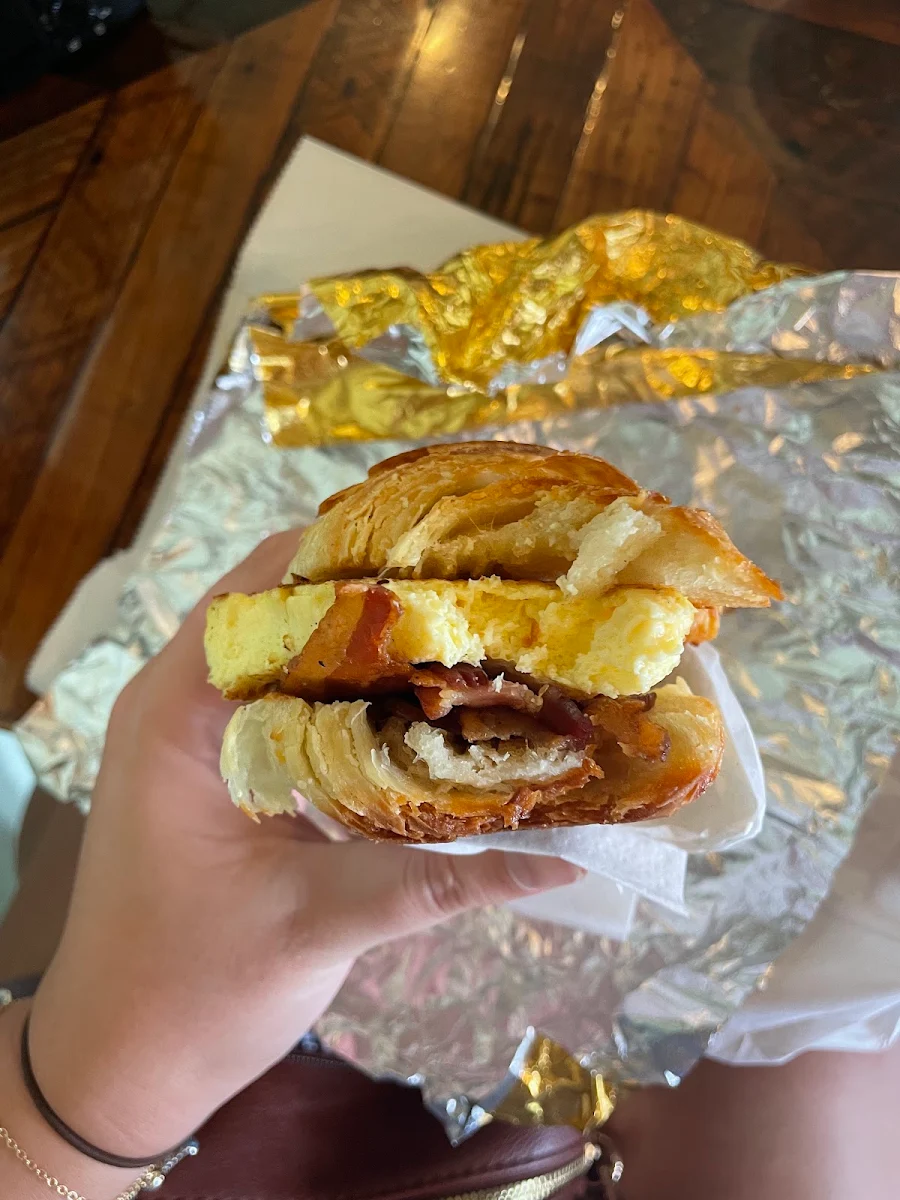 Bacon and Egg on a Croissant