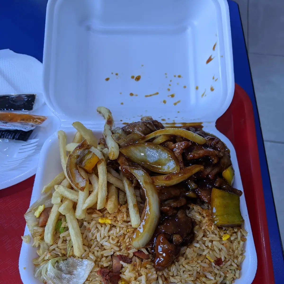 Pepper Steak Y Egg Rolls
