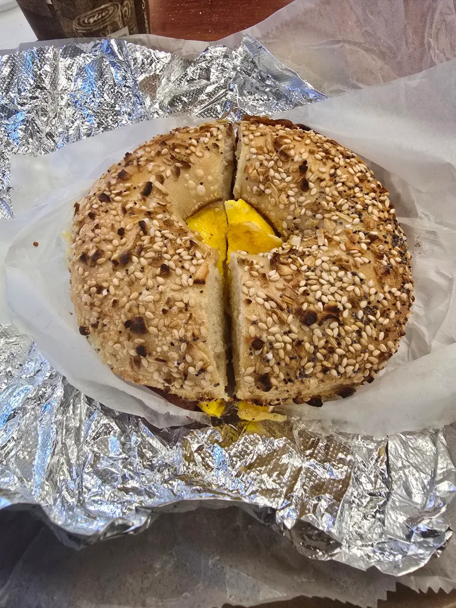 Bacon Egg and Cheese on an Everything Bagel