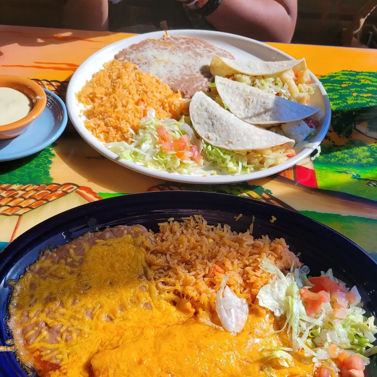 Chicken Burrito Cheese Enchilada Rice and Beans