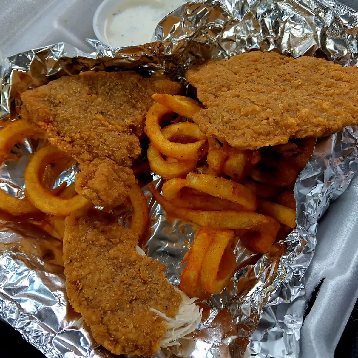 Chicken Strips and Curly Fries