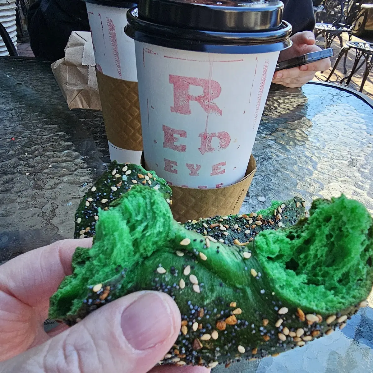 Green Everything Bagel for St Patty's Day