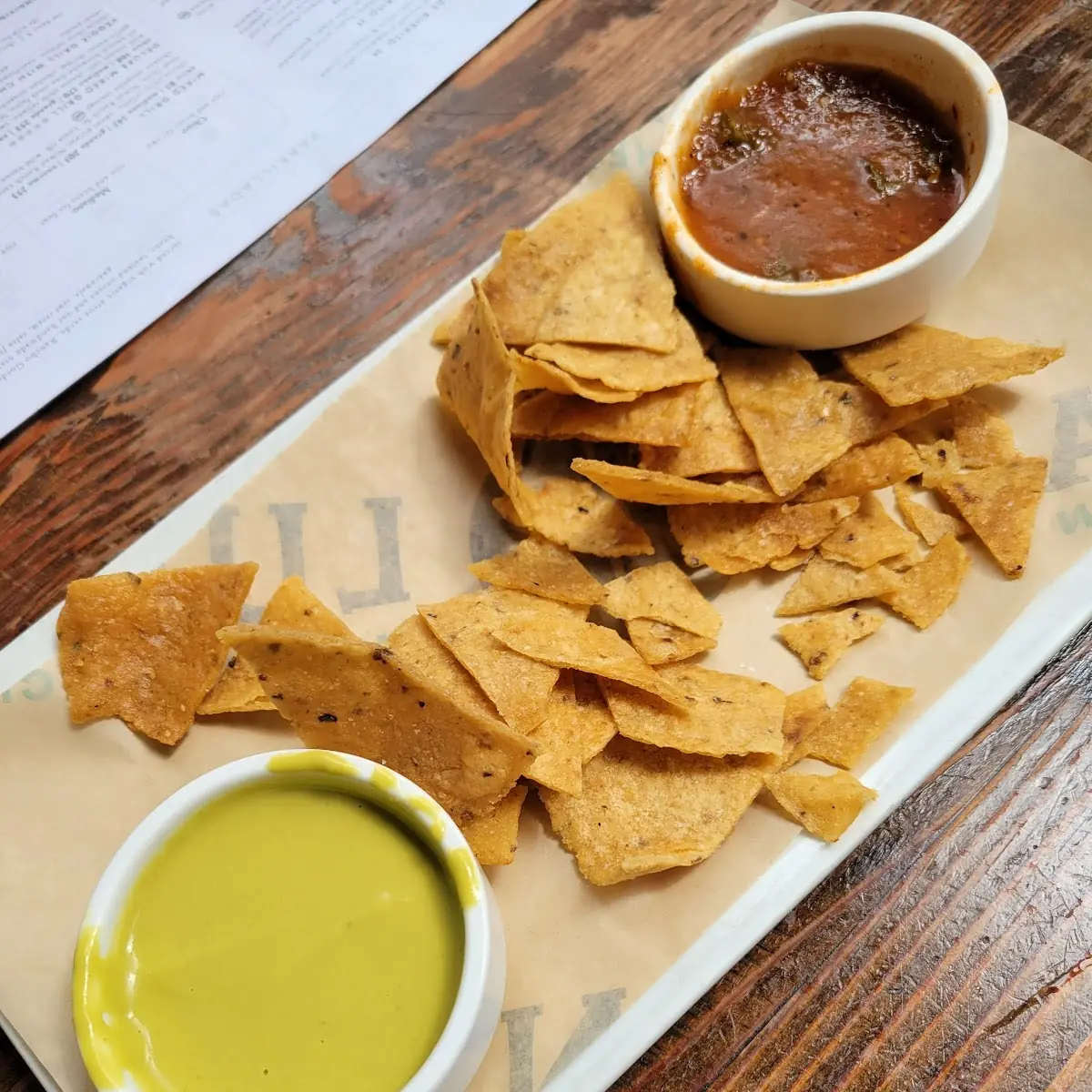 Tortilla Chips with Salsa and Guacamole