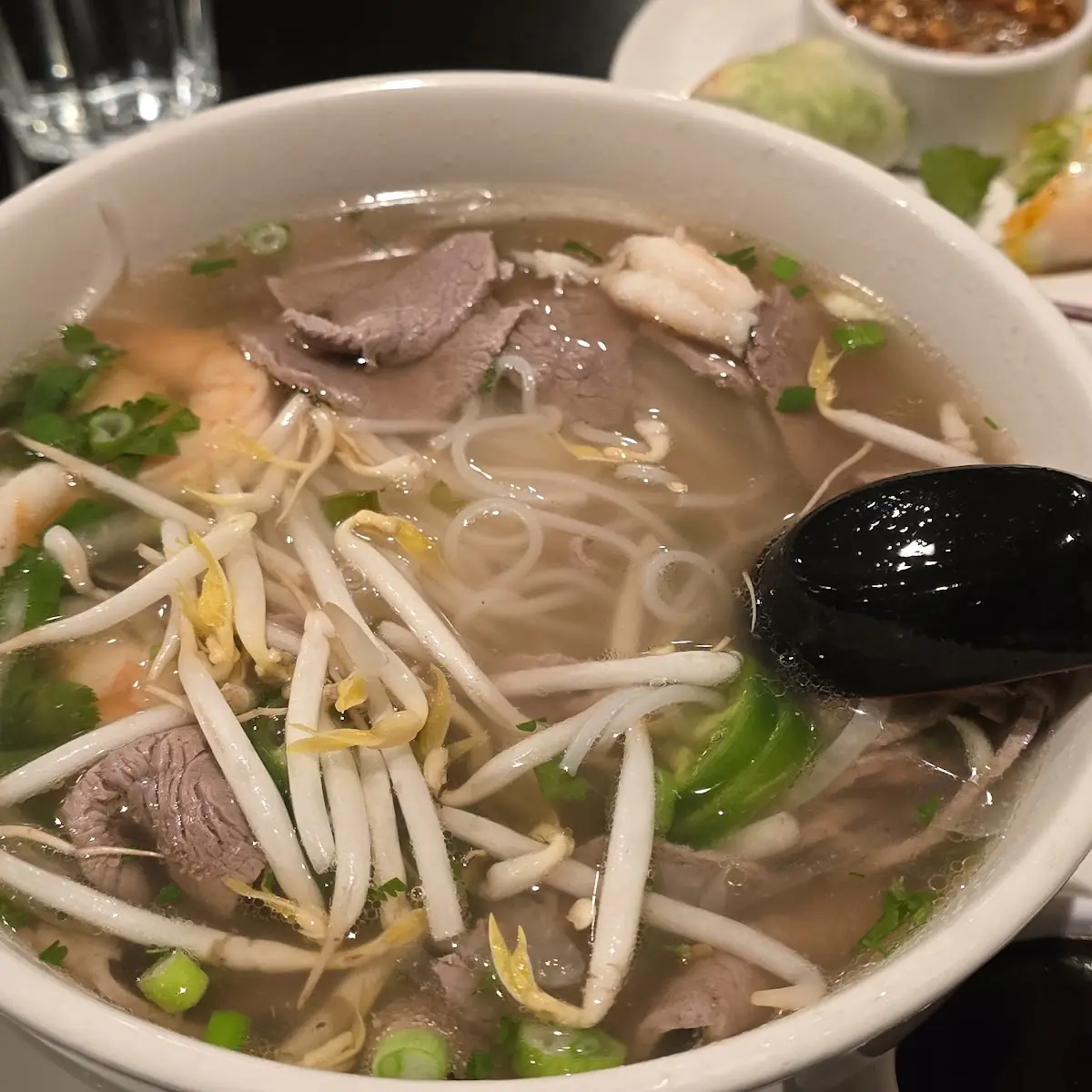 Beef Pho and Spring Rolls