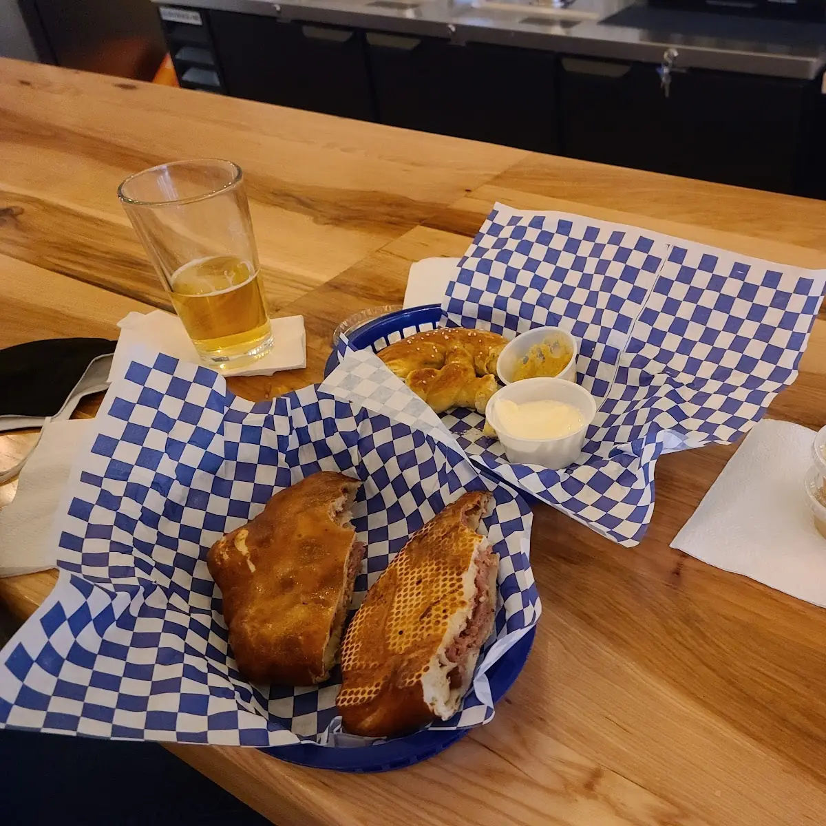 Pulled Pork Stuffed Pretzel Sandwich