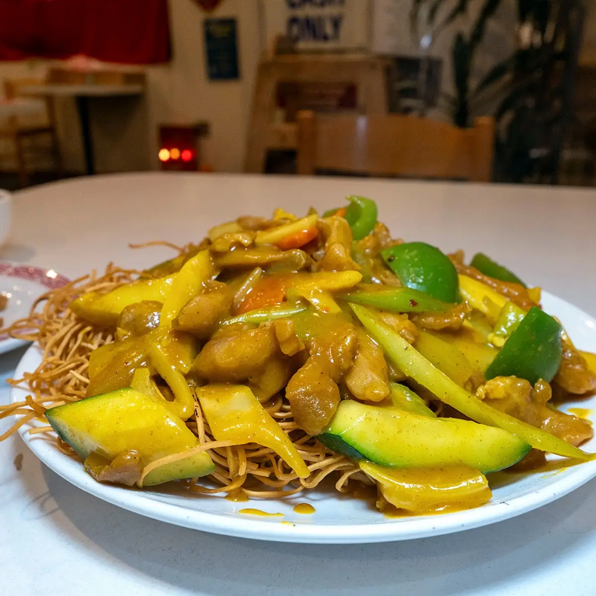 Curry Chicken Crispy Noodles