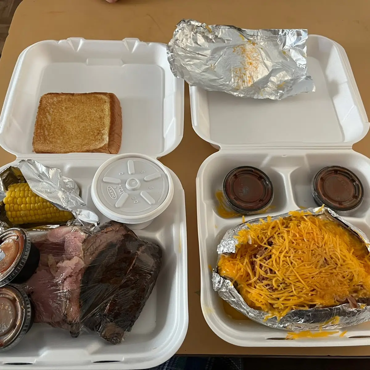 2 Meat Plate and Loaded Baked Potato