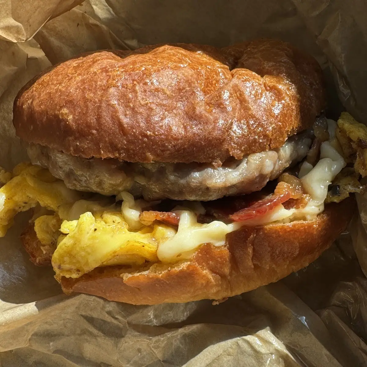 Egg Sandwich on Toasted Brioche Bun