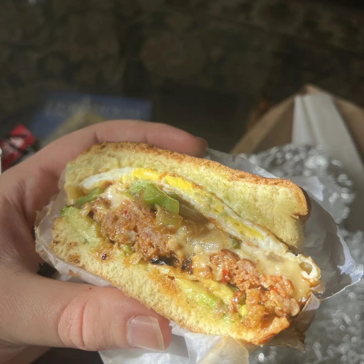 Hot Sausage Breakfast Sandwich