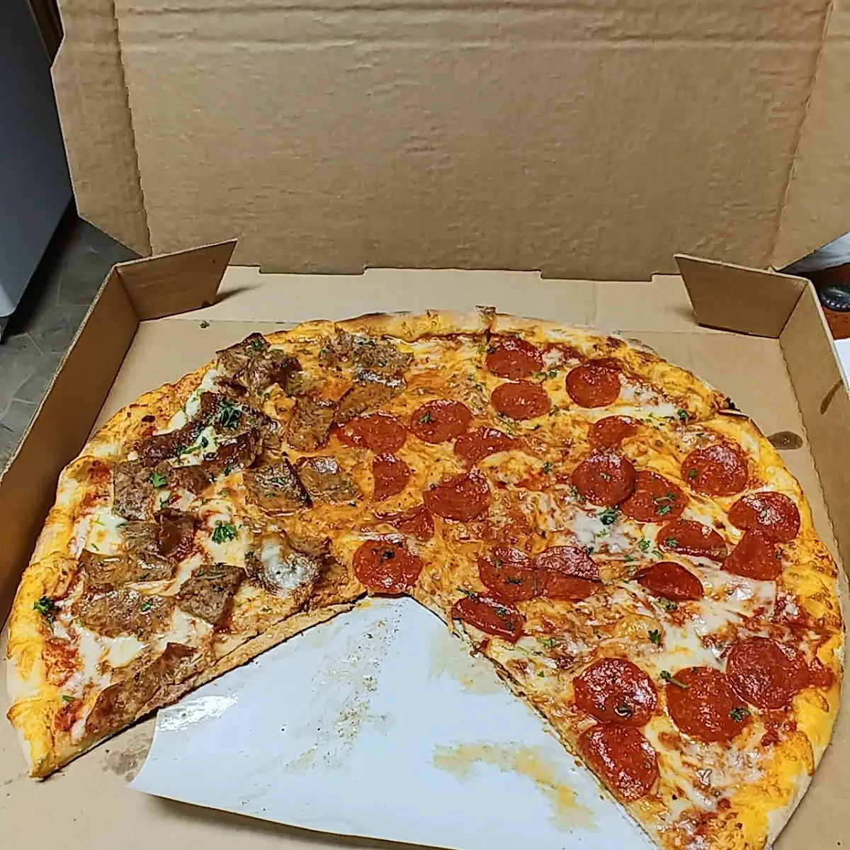Sausage and Pepperoni Pizza