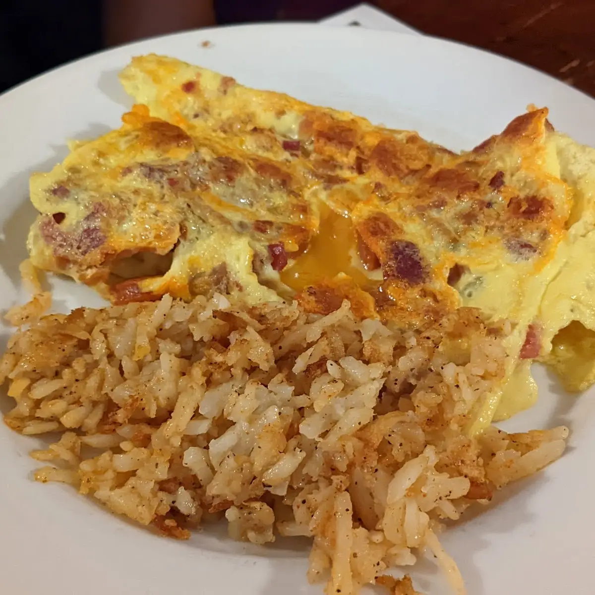 Chorizo Bacon Cheddar Omelette