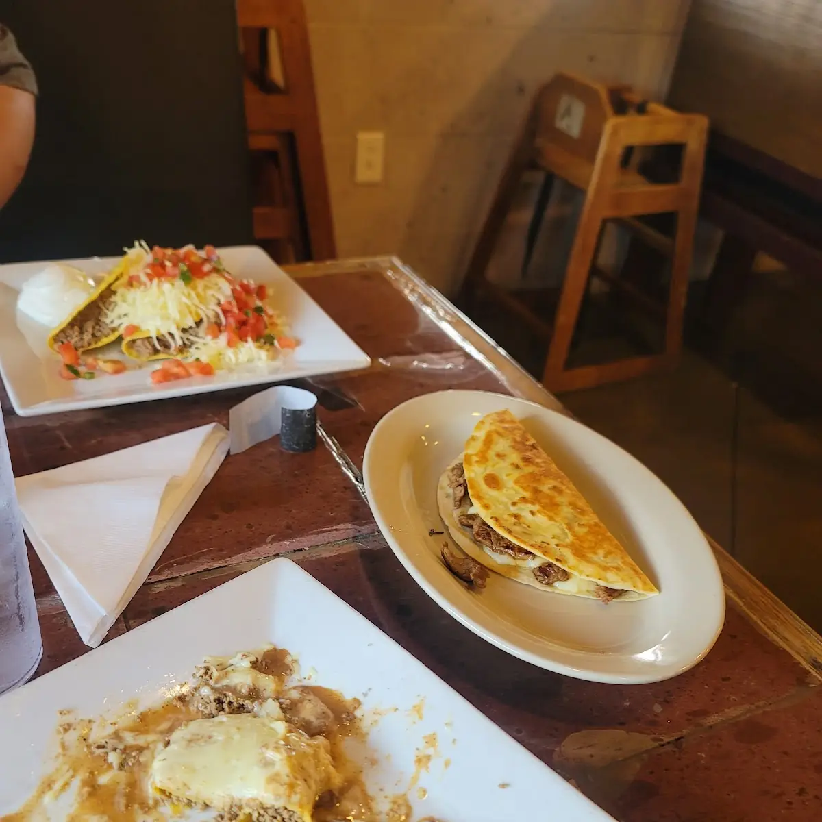 Beef Enchiladas and Steak Quesadilla