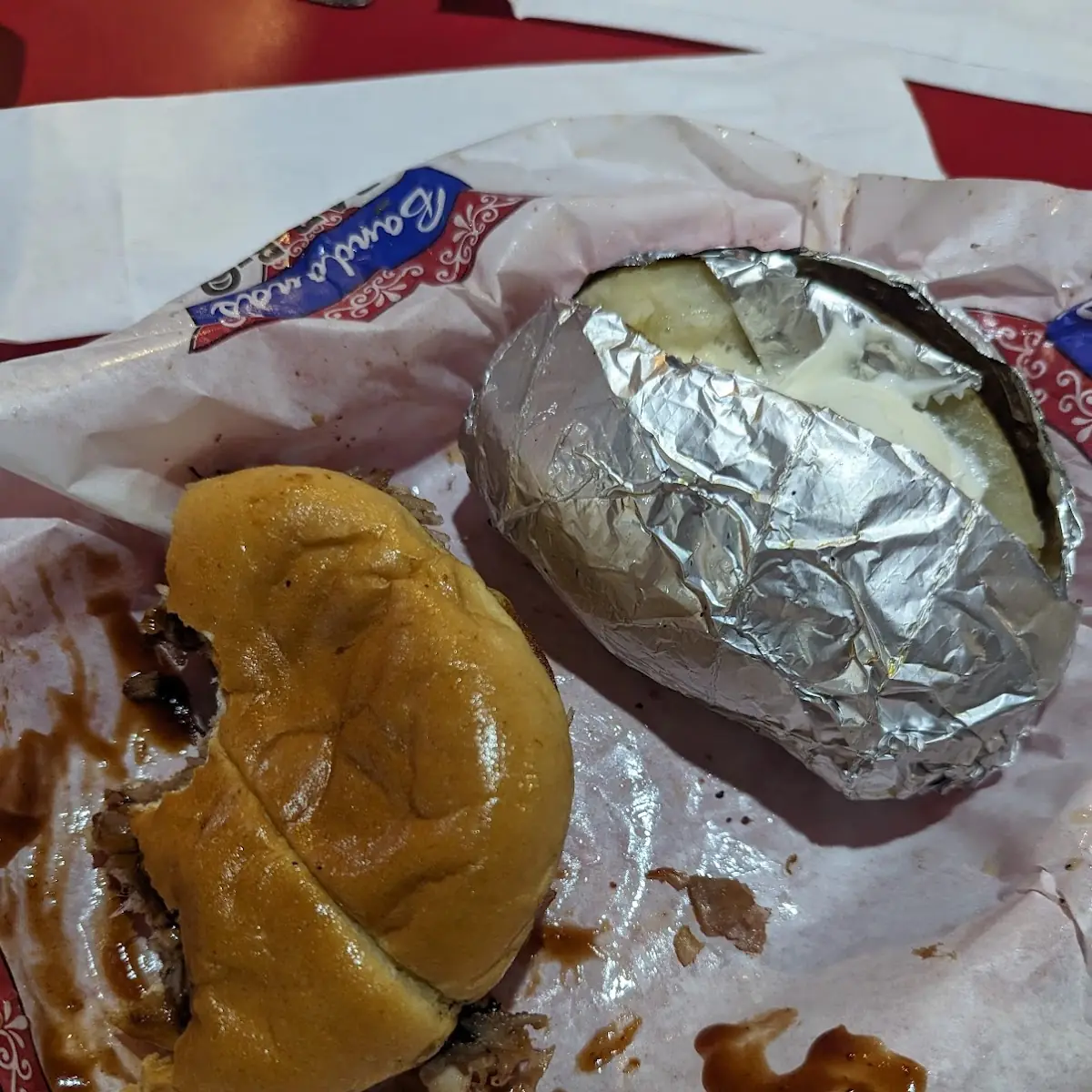 Pulled Pork Brisket Sandwich