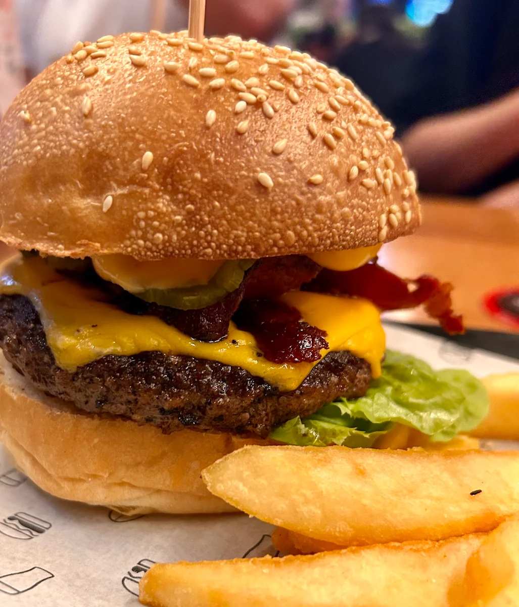 Bacon Cheeseburger and Fries, The Sporting Globe Bar & Grill Robina