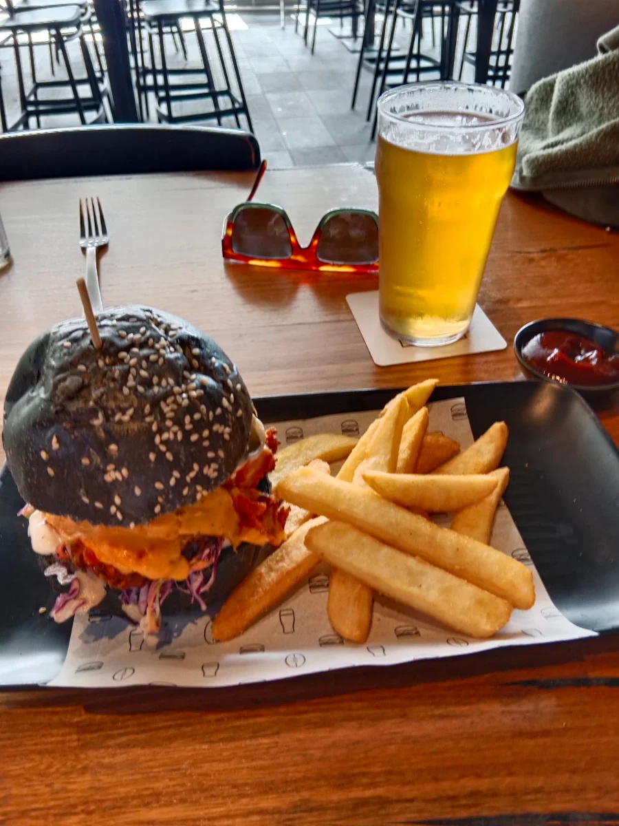 Buffalo Chicken Burger, The Sporting Globe Bar & Grill Robina