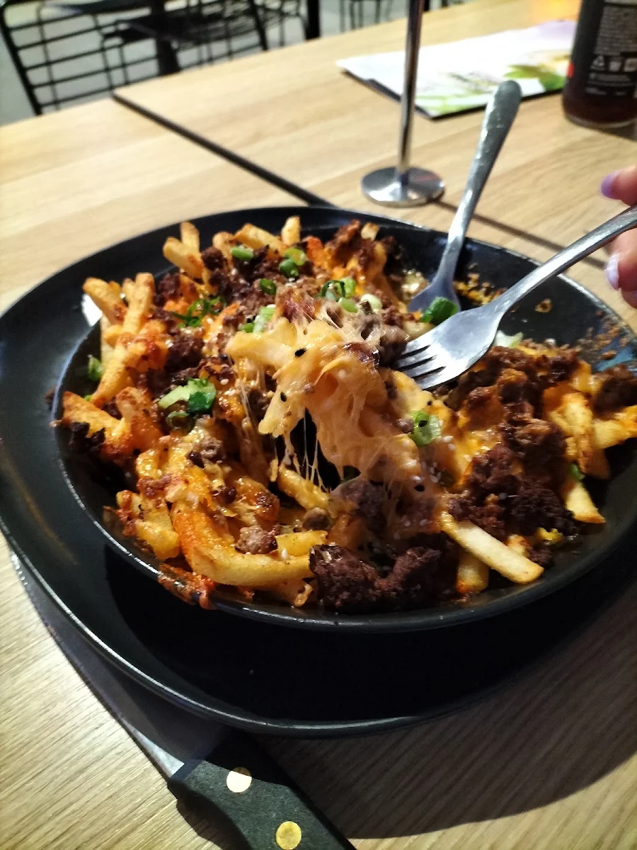 Cheeseburger Loaded Fries, The Sporting Globe Bar & Grill Robina