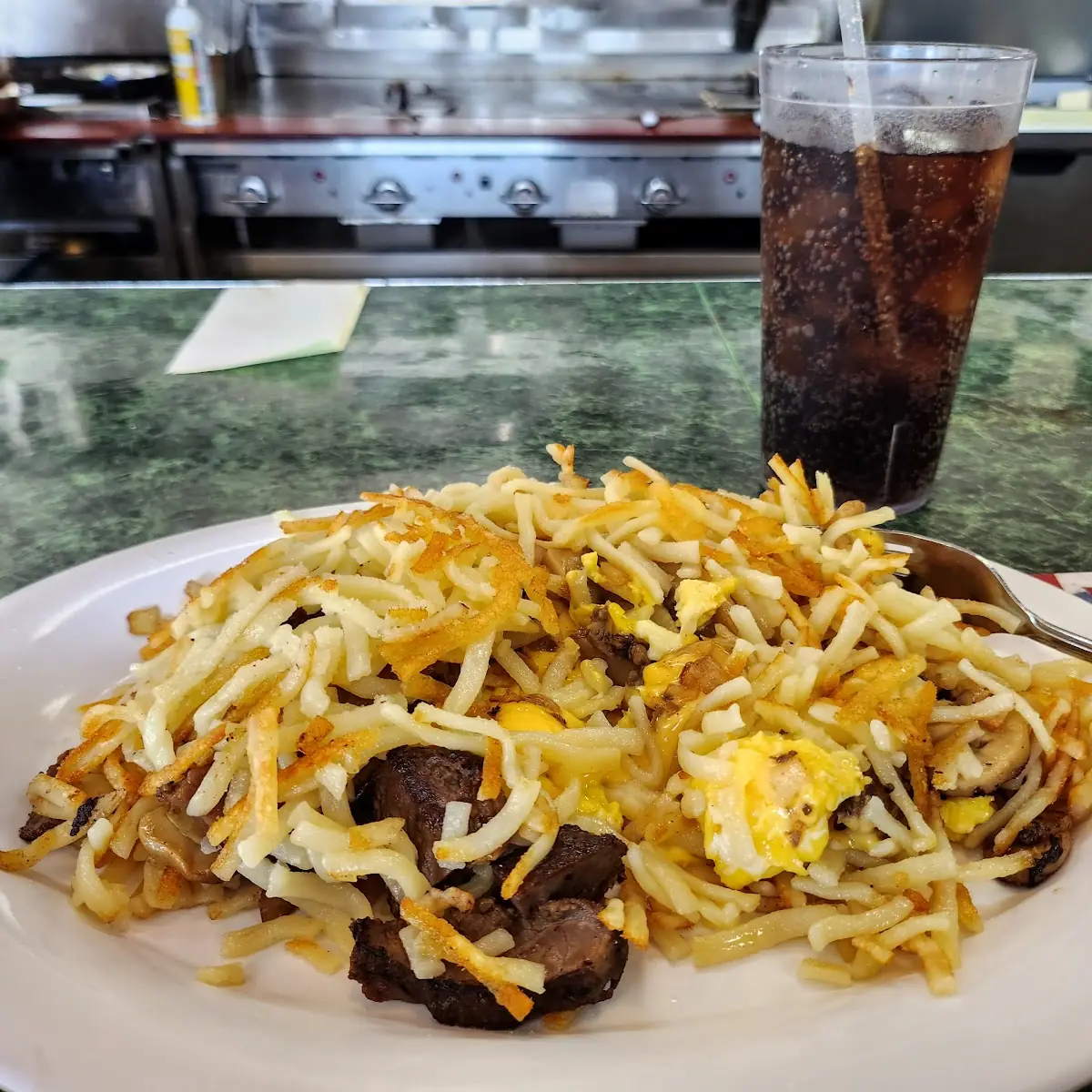Prime Rib Tips and Hash Browns