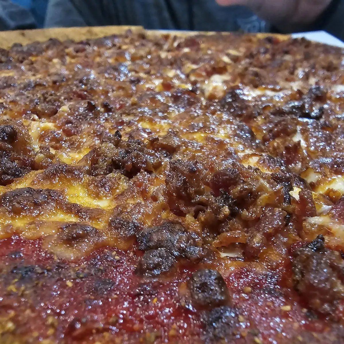 Thin Crust Pizza w Bacon and Cajun Crust