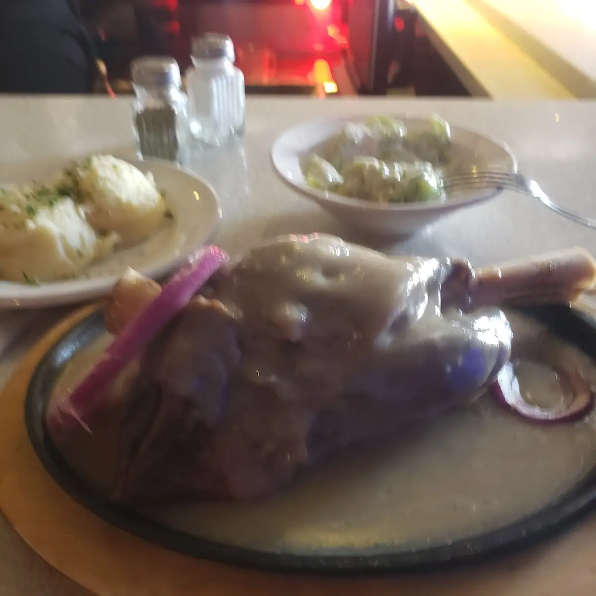 Mashed Potatoes and Cucumber Salad