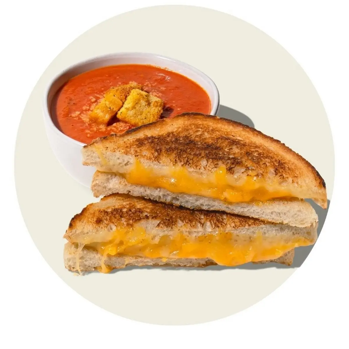 Toasted Grilled Cheese and Creamy Tomato Soup
