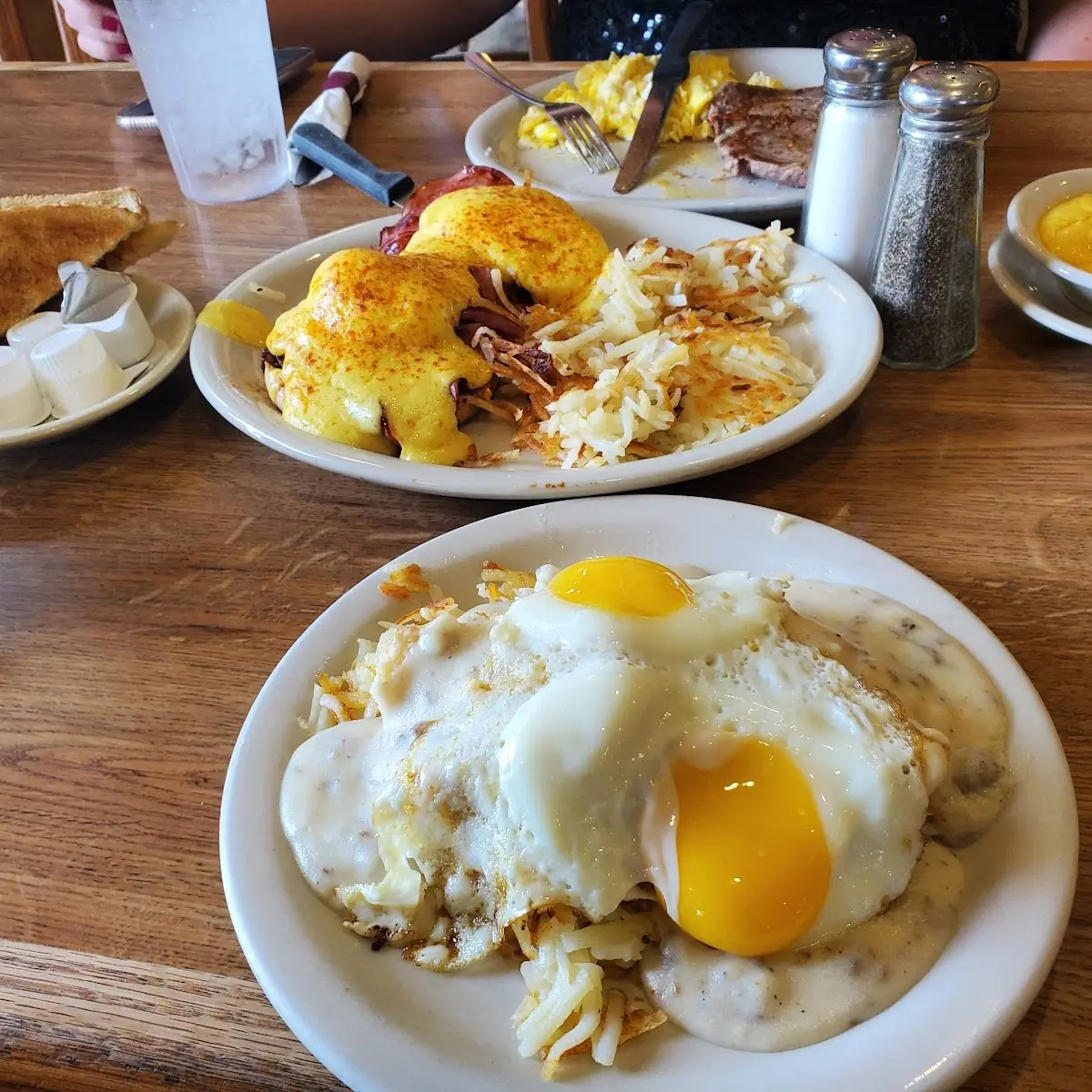 Eggs Benedict and Biscuits and Gravy