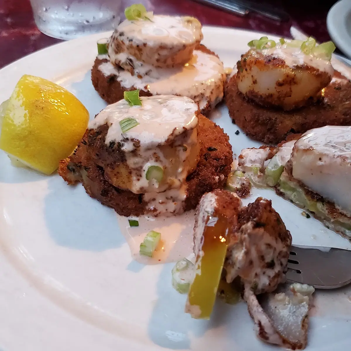 Scallops on Fried Green Tomatoes