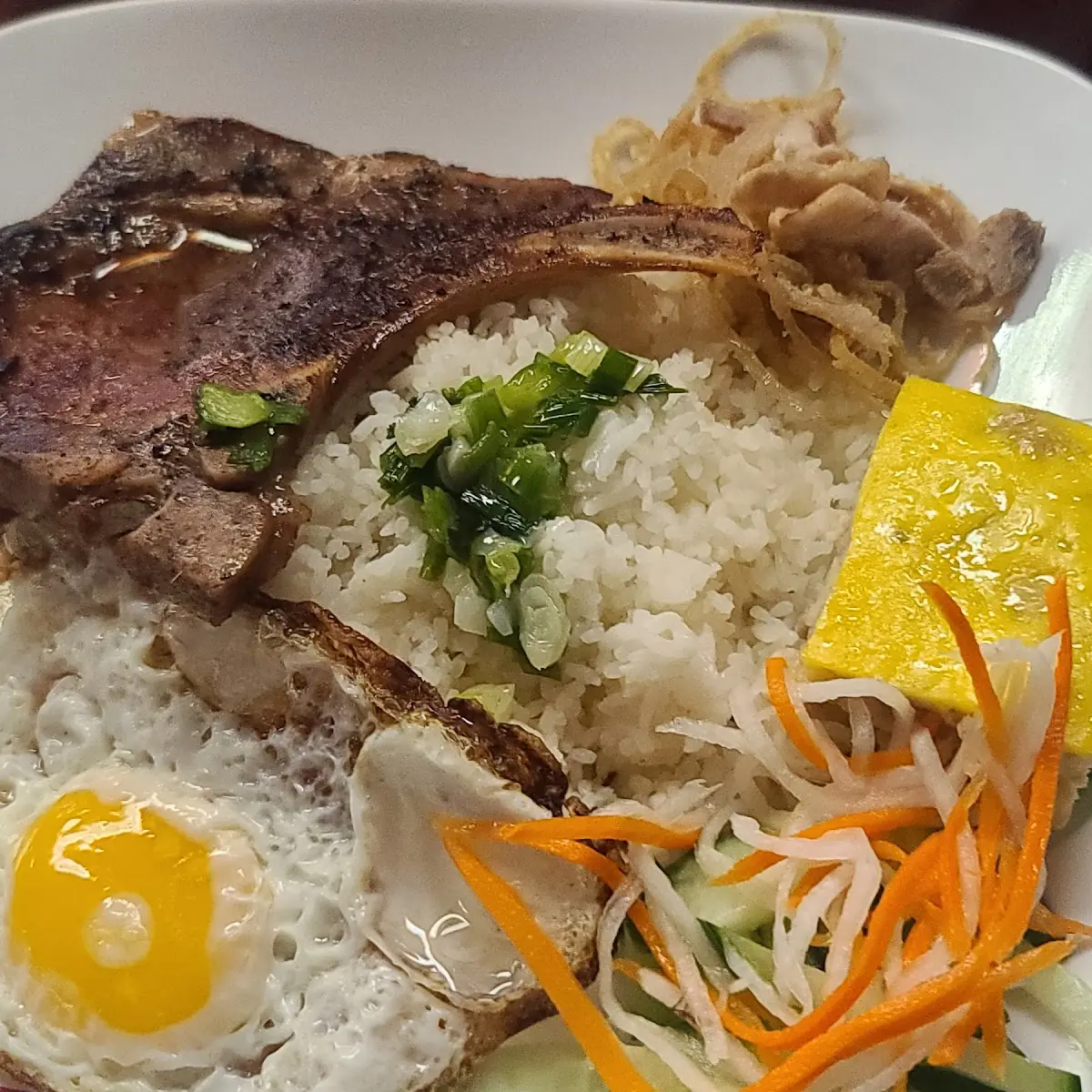 Pork Chop on Broken Rice