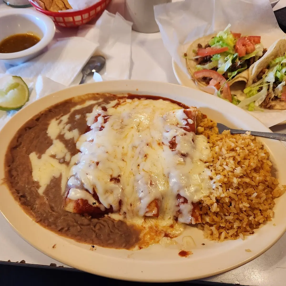 One Burrito Enchilada Rice & Beans