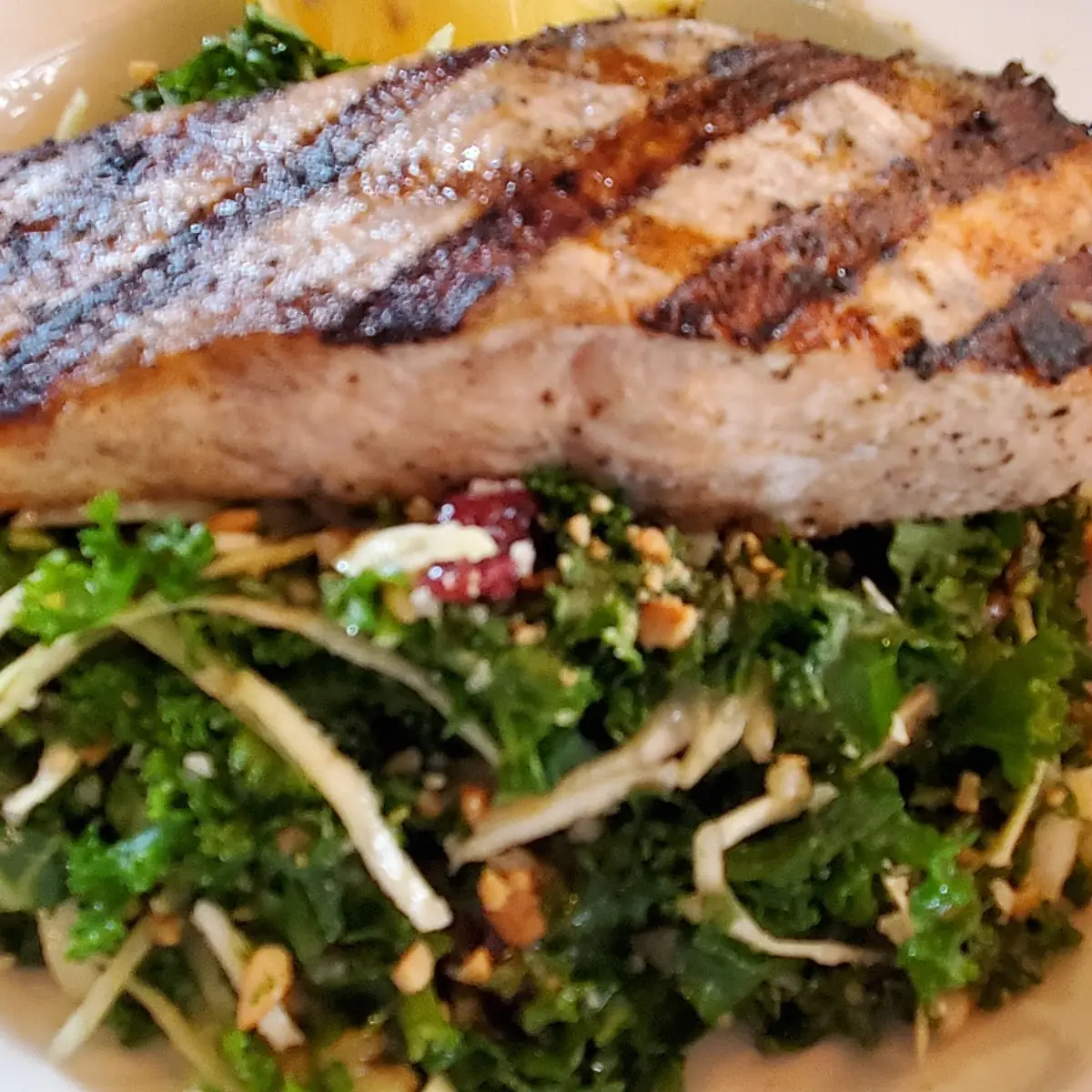 Kale Salad with Salmon