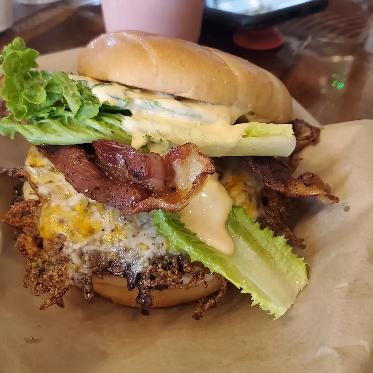 Burger with Bacon Egg and Cheese
